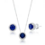 Conjunto de Prata Redondo Cravejado