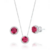 Conjunto de Prata Redondo Cravejado