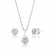 Conjunto de Prata Redondo Cravejado 7mm