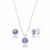 Conjunto de Prata Redondo Cristal Lilás