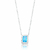Conjunto de Prata Retangular Cristal Azul Cravejado
