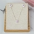 Conjunto de Prata Round Zircônia Rosa