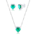 Conjunto de Prata Verde Claro