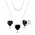 Conjunto de Prata Zircônia Coração Preto: Elegância e Sofisticação em uma Joia Deslumbrante!