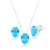 Conjunto de Prata Zircônia Oval Azul: Brilho Radiante, Ideal para Ocasiões Especiais