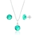 Conjunto de Prata Zircônia Redonda Verde