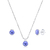 Conjunto de Prata Zircônia Roxa