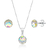 Conjunto de Prata Escama de Sereia Furta Cor