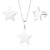 Conjunto de Prata Estrela Lisas
