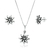 Conjunto de Prata Flor Envelhecida