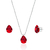Conjunto Gota Cristalina Vermelho