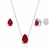 Conjunto Gota Zircônia Vermelha