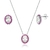 Conjunto Oval Zircônia Rosa