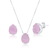 Conjunto de Prata Gota Zircônia Rosa: Elegância Brilhante, Ideal para Eventos Especiais
