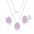 Conjunto de Prata Gota Zircônia Rosa: Elegância Brilhante, Ideal para Eventos Especiais - comprar online