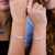 Pulseira de Prata BFF Cristais Azul Boreal (3mm) 18cm