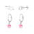 Kit Brincos de Prata Duo Coração Flecha e Argola Rosa
