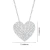 Kit Colar de Prata 925 Coração Cravejado + Caixa Love Rosas