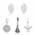 Kit 05 Berloques de Prata : Fé e Elegância em Cada Detalhe