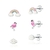 Kit de Brincos Flamingo Arco-Íris e Nuvem - Taciele Alcolea
