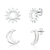 Kit de Brincos Sol e Lua: Estilo celestial para todos os dias, Perfeito para expressar sua conexão com o universo