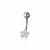 Piercing de Prata Para Umbigo Flor Cravejada