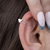 Piercing de Pressão Prata Coração Aro Duplo