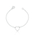 Pulseira de Prata Contorno Coração 18cm: Amor e Charme