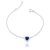 Pulseira de Prata Coração Azul Escuro 18cm