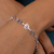 Pulseira de Prata Corações Espelhados Unidos 18cm