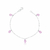 Pulseira de Prata 5 Gotas Cristal Rosa 18cm: Brilho e Encanto