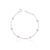 Pulseira de Prata Seis Pontos de Luz Rosa 18cm