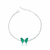 Pulseira de Prata Borboleta Verde 17cm: Charme e Elegância