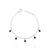 Pulseira de Prata Cinco Cristais Azul Fosco 17cm