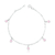 Pulseira de Prata Cinco Cristais Rosa Fosco 20cm