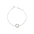 Pulseira de Prata Círculo Cravejado Verde 18cm: Brilho Sutil para Looks Casuais