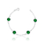 Pulseira de Prata Círculos Verdes 18cm