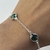 Pulseira de Prata Círculos Verdes 18cm