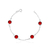 Pulseira de Prata Círculos Vermelhos 20cm: Delicadeza e Brilho