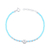 Pulseira de Prata com Cristal Azul e Zircônia 19cm