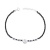 Pulseira de Prata com Cristais Preto e Zircônia 19cm: Sofisticação para Ocasiões Especiais com Brilho Intenso