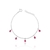 Pulseira de Prata com Cristal Rosa 18cm