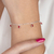 Pulseira de Prata com Cristal Rosa 18cm