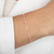 Pulseira de Prata com Cristais Rosa Claro 17cm