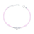 Pulseira de Prata com Cristal Rosa e Zircônia 19cm