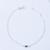 Pulseira de Prata com Cristal Verde 20cm