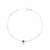 Pulseira de Prata com Cristal Verde 20cm