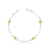 Pulseira de Prata com Quatro Flores Margaridas 19cm