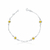 Pulseira de Prata com Quatro Flores Margaridas 20cm