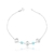 Pulseira de Prata Concha e Zircônia Azul 18CM